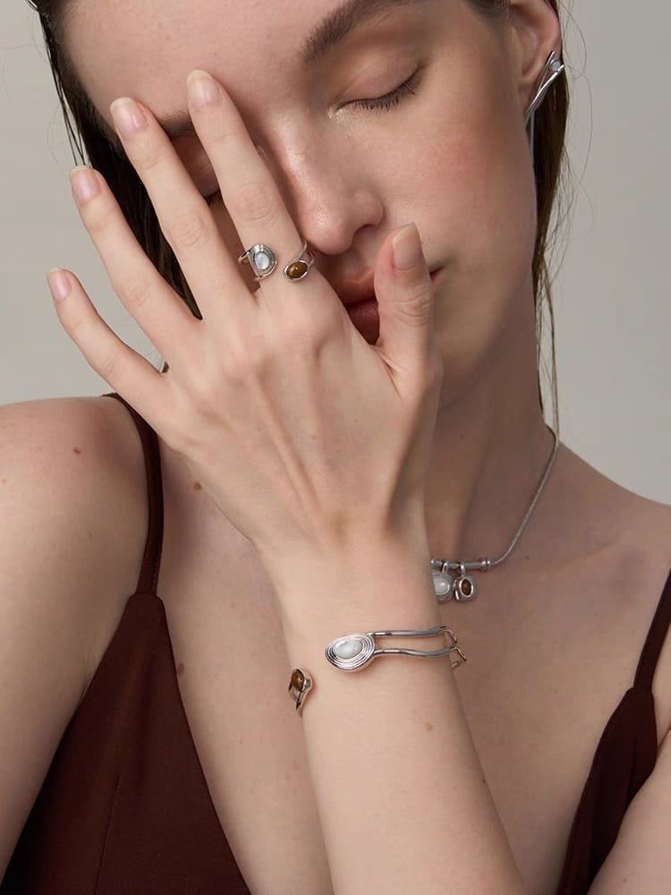 open-cuff-dual-stone-bracelet