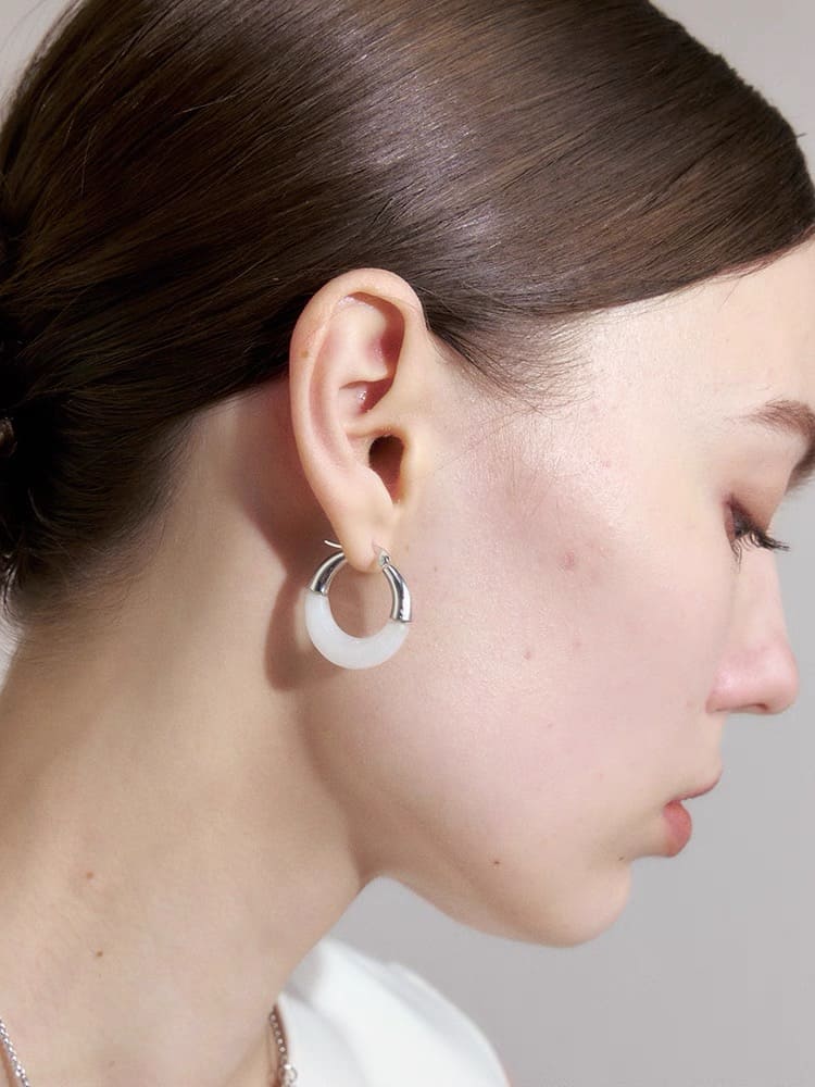 Niva Resin Hoop Earrings