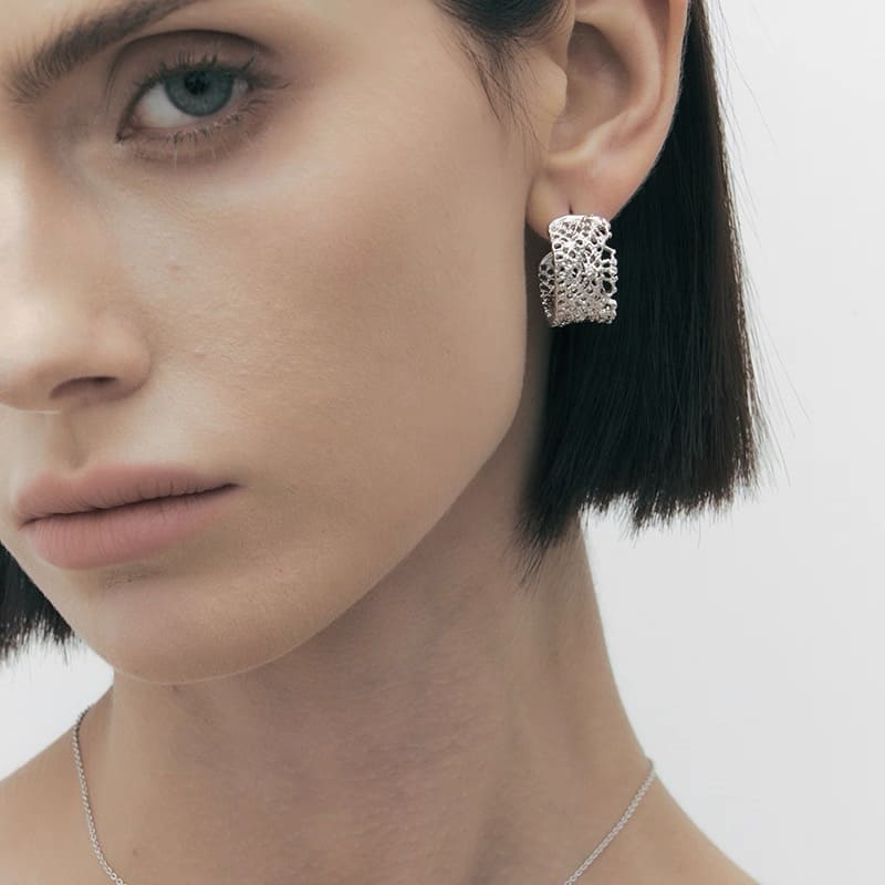 Aria Lace Wide Hoop Earrings