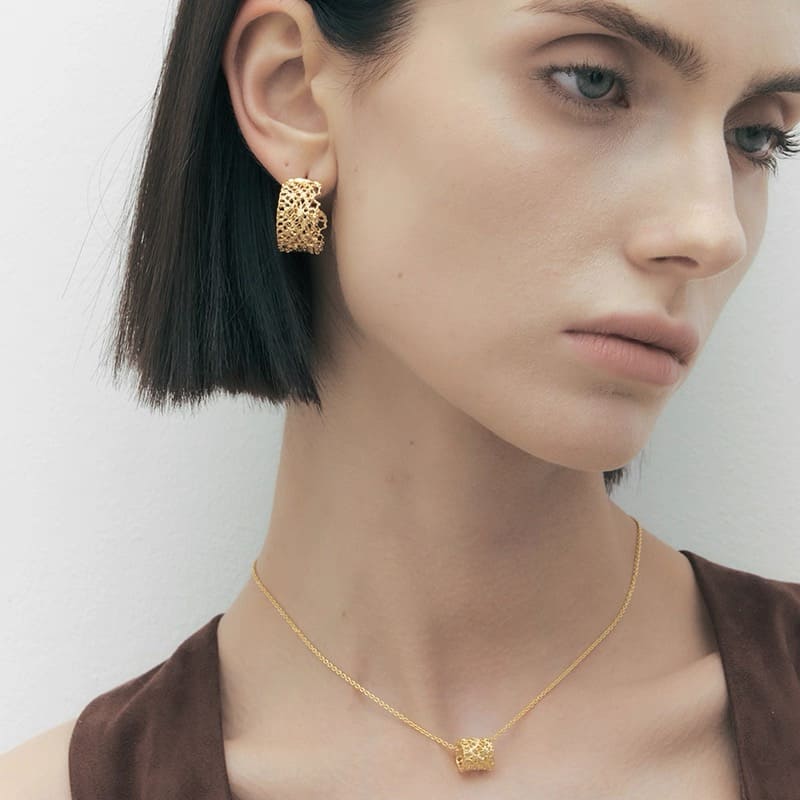 Aria Lace Wide Hoop Earrings