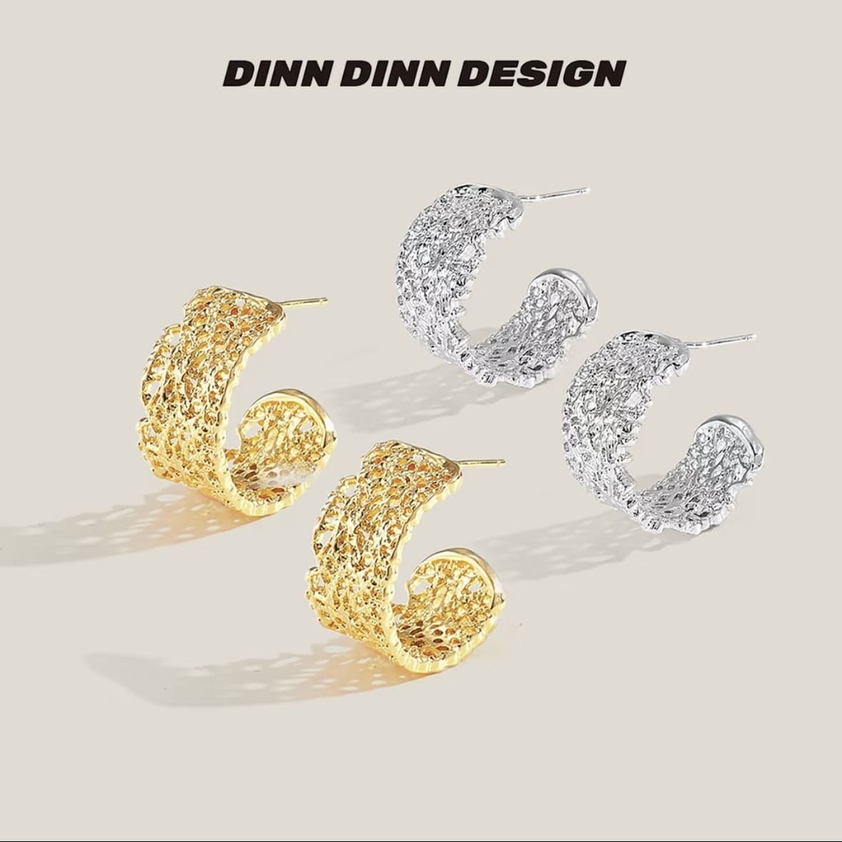Aria Lace Wide Hoop Earrings