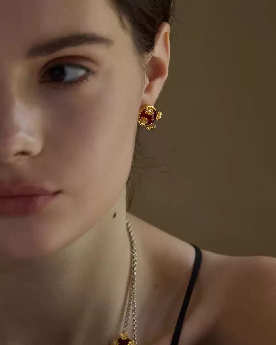 red-agate-daisy-earrings-women