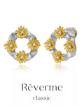 sandblasted-daisy-round-earrings