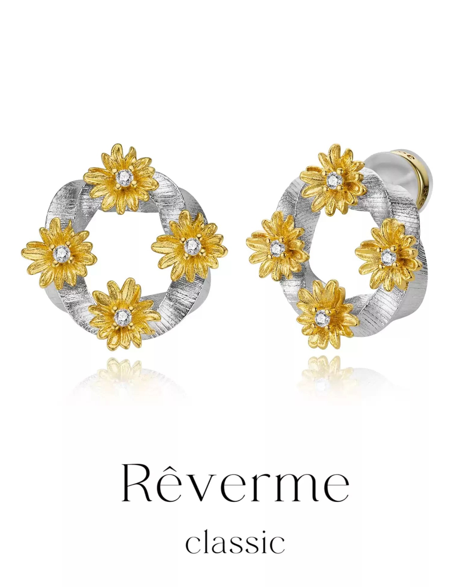 sandblasted-daisy-round-earrings